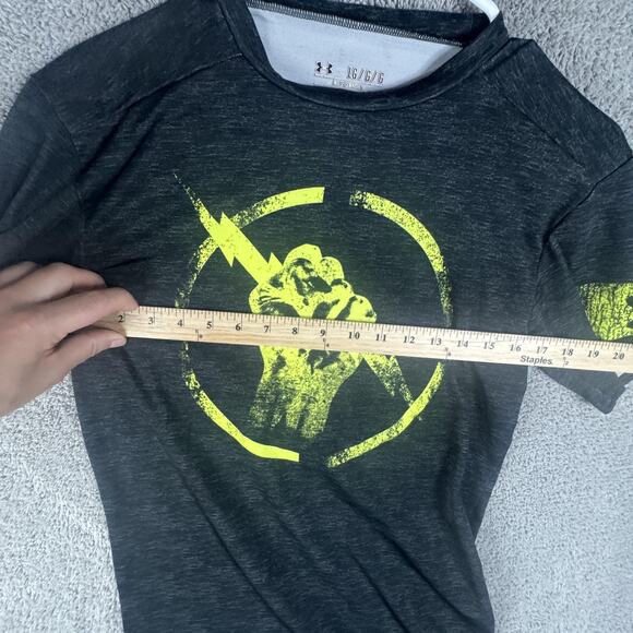 Under Armour Shirt Mens Large Black HeatGear Compression Lightning Bolt Graphic - Picture 6 of 8